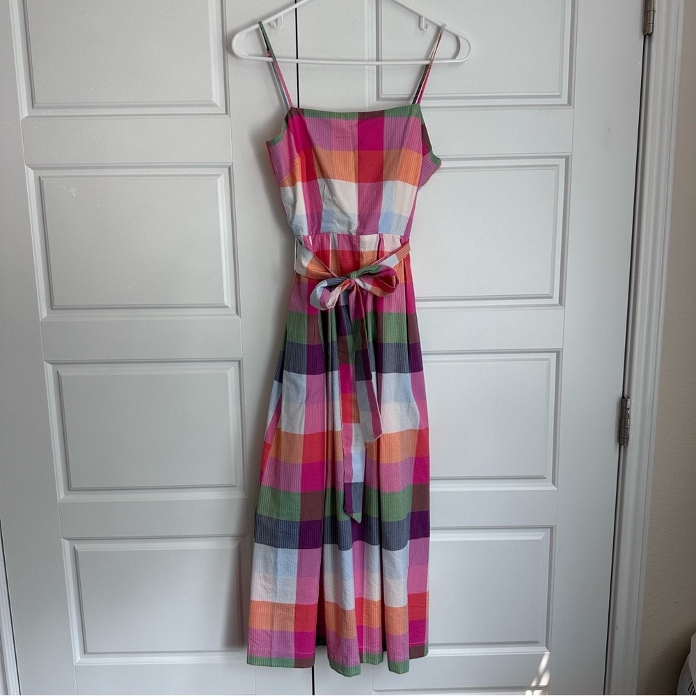 Brand New Kate Spade x Target Madras Plaid Tie-Waist Midi Summer Dress